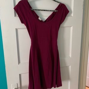 Midi - Garage - Criss Cross Back - Burgundy Dress